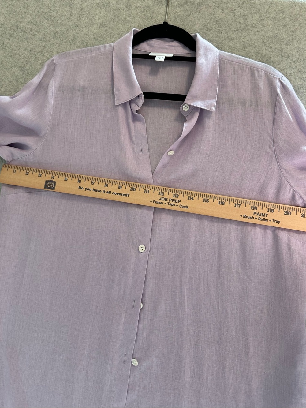 J. Jill Love Linen Lavender Button-Up Shirt - Picture 5 of 8